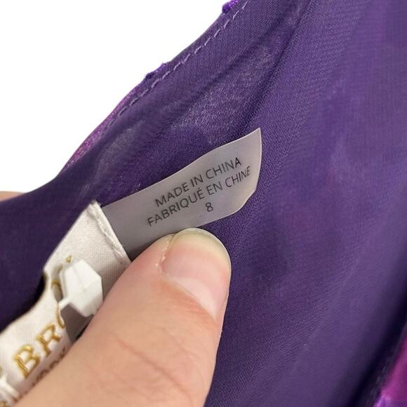 Ramy Brook Purple Michelle Silk Blend One Shoulder Belted Mini Dress Womens 8 - Picture 5 of 8